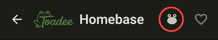 The toad scan button at the top of the venue page